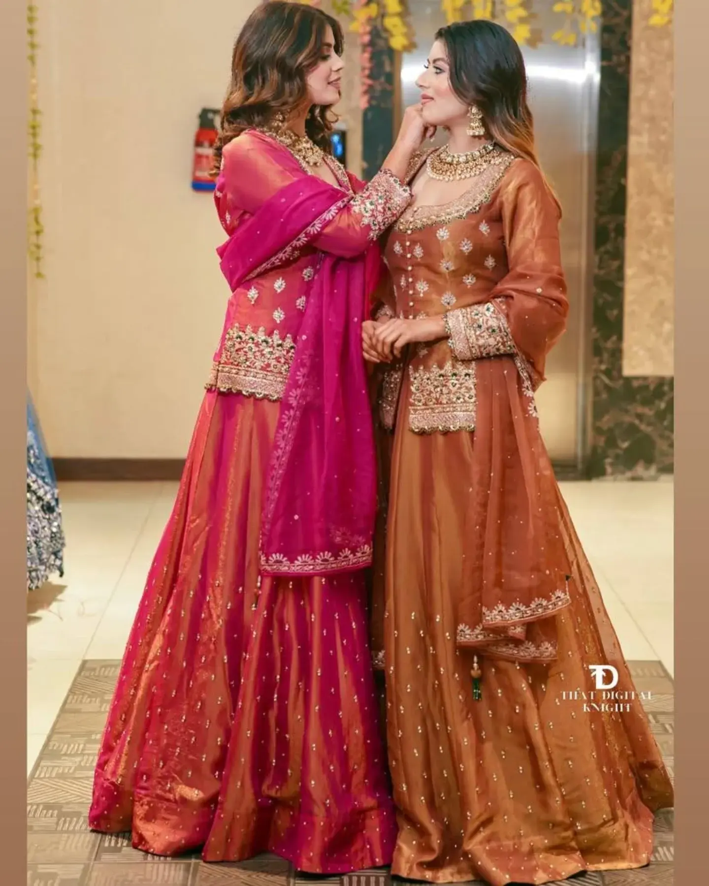 twinning anarkali suit for sister’s wedding