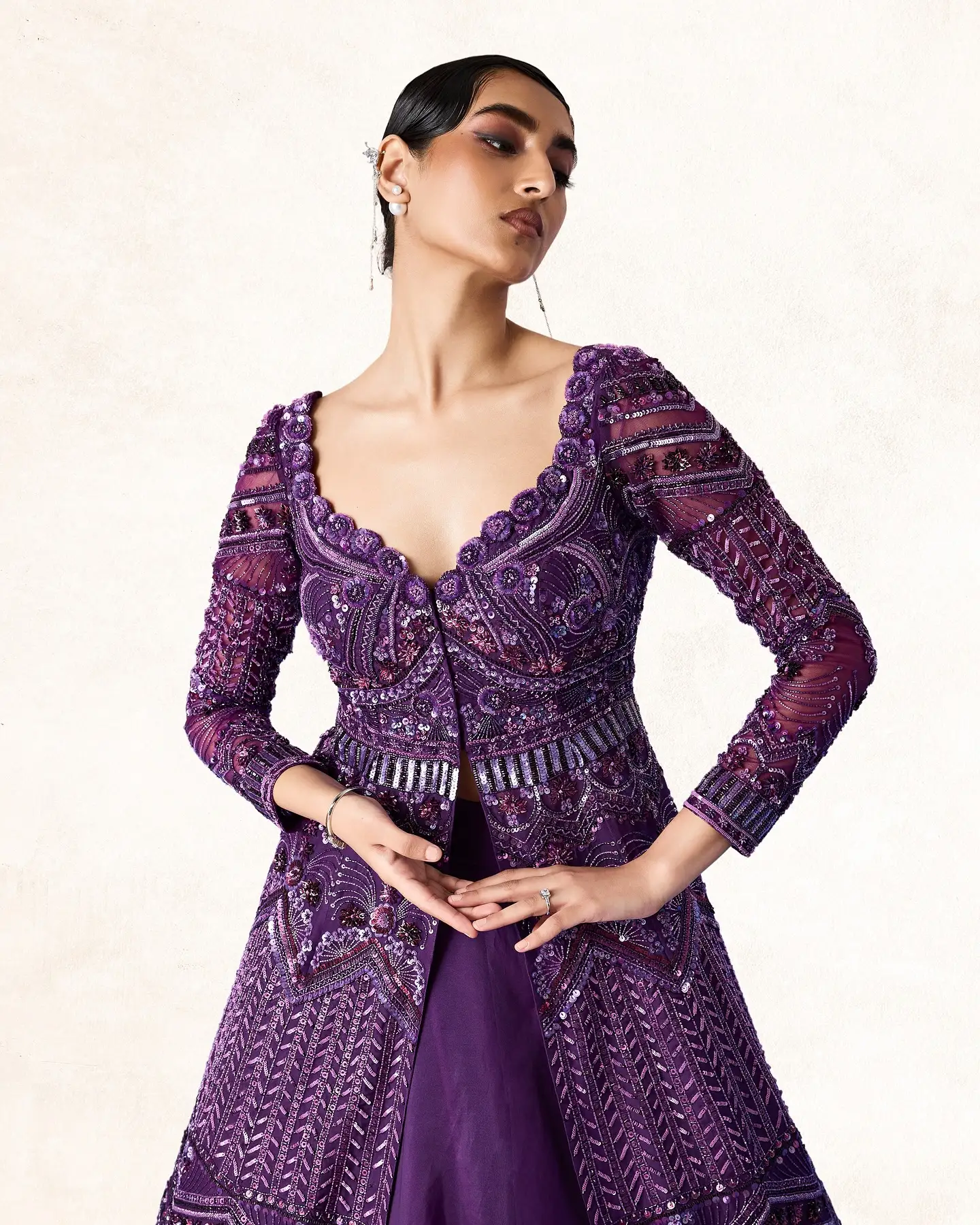 midnight purple indian wedding outfit for sister's wedding day