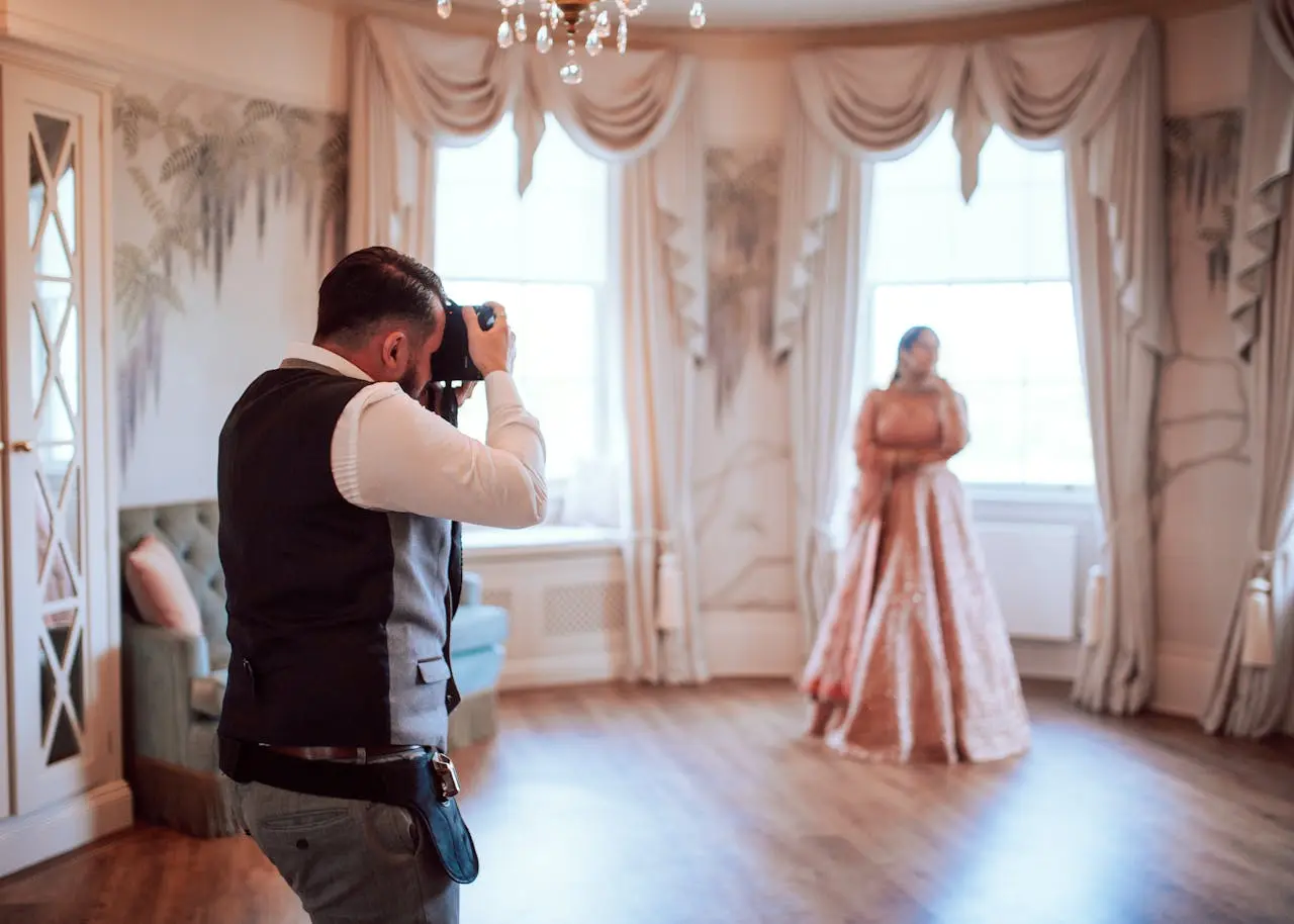 couple posing for pre wedding photoshoot